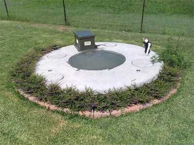 Septic tank installed underground